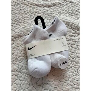 Nike Kids 6 Pack Cushioned Ankle Socks White Youth Size 10C-3Y Athletic Socks